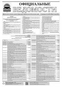Газета &laquo;Официальные ведомости&raquo; спецвыпуск №3 (5972-5986) за 27 июня 2022 г.