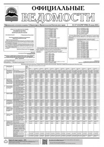 Газета &laquo;Официальные ведомости&raquo; №117-118 (5987-5988) за 28 июня 2022 г.